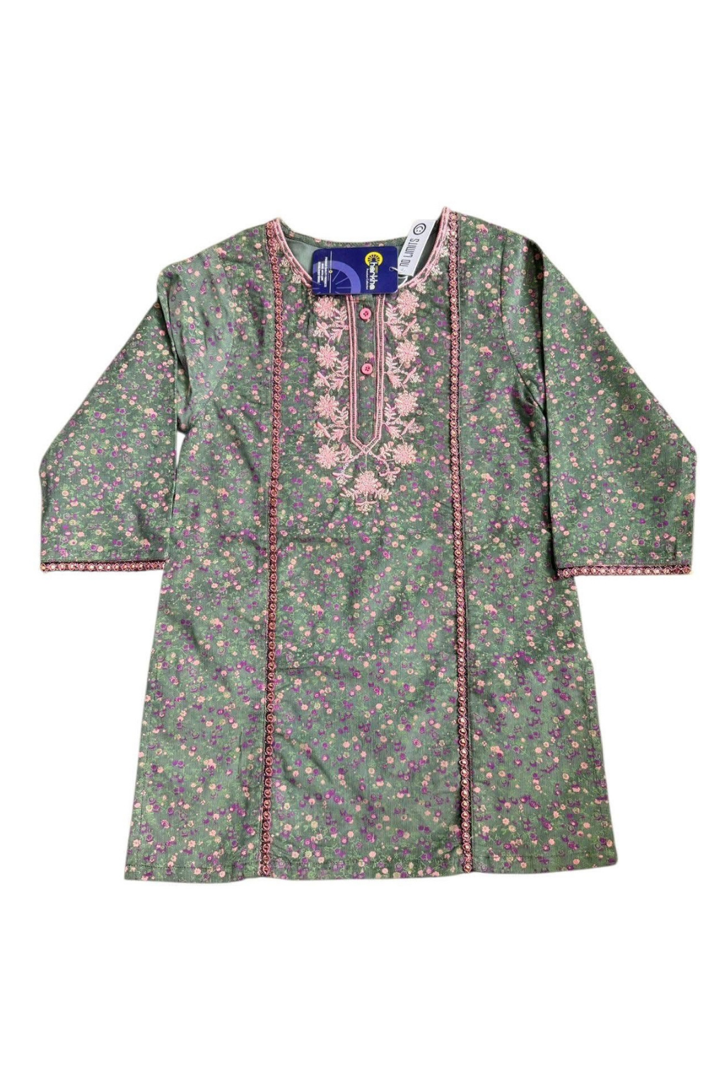 Autumn Kurti with Floral Neck Embroidery