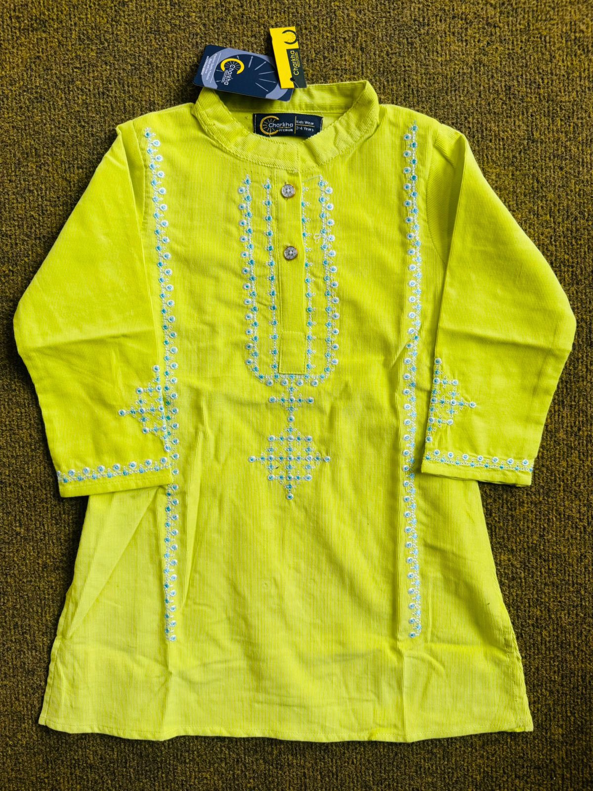 Cotrie Kurti with Neck Embroidery