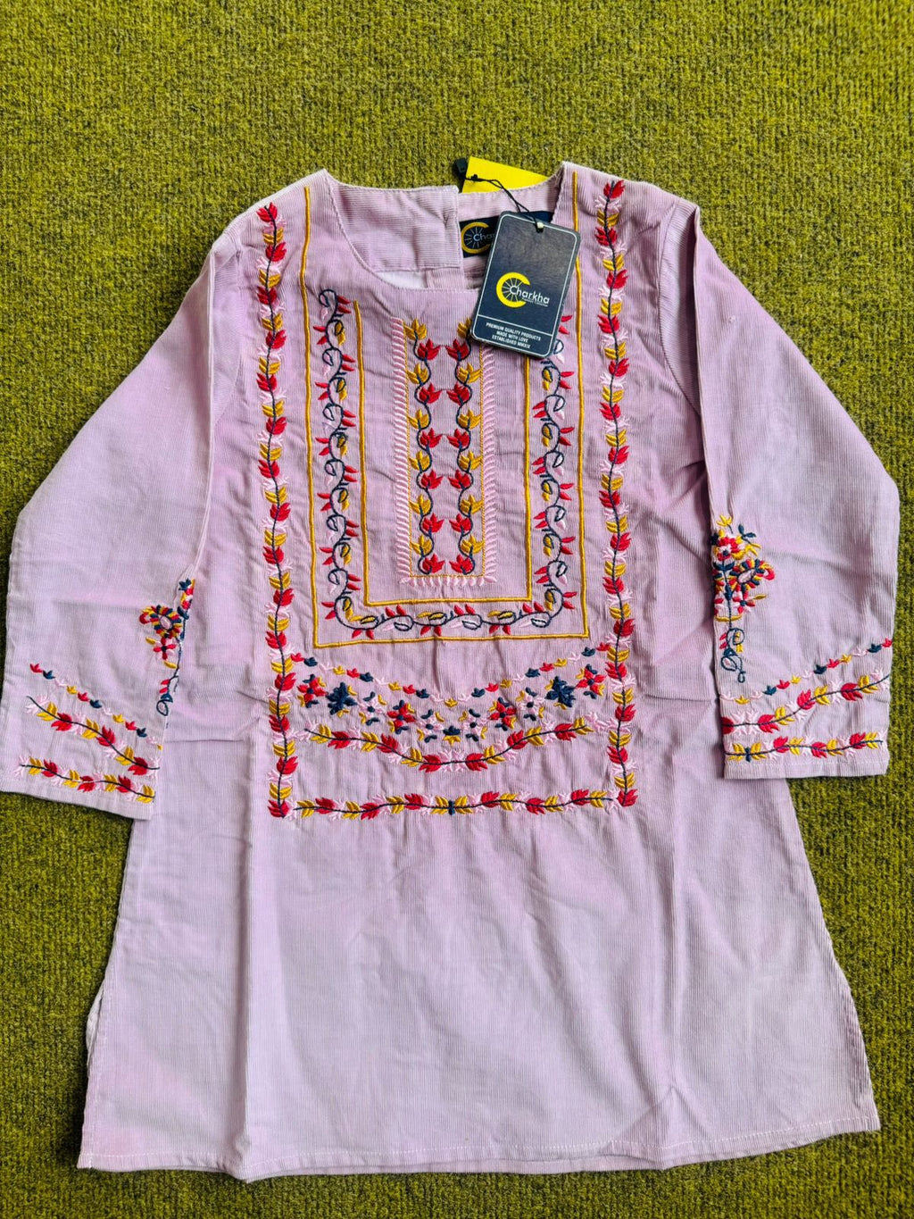 Cotrie Kurti with Neck Embroidery