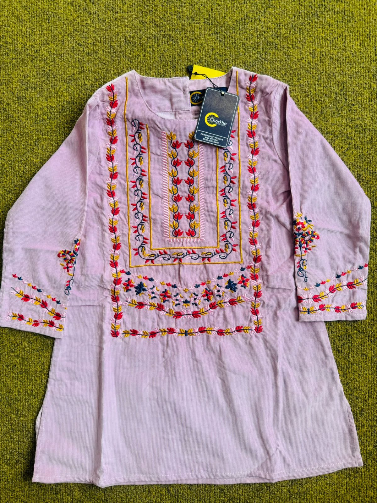 Cotrie Kurti with Neck Embroidery