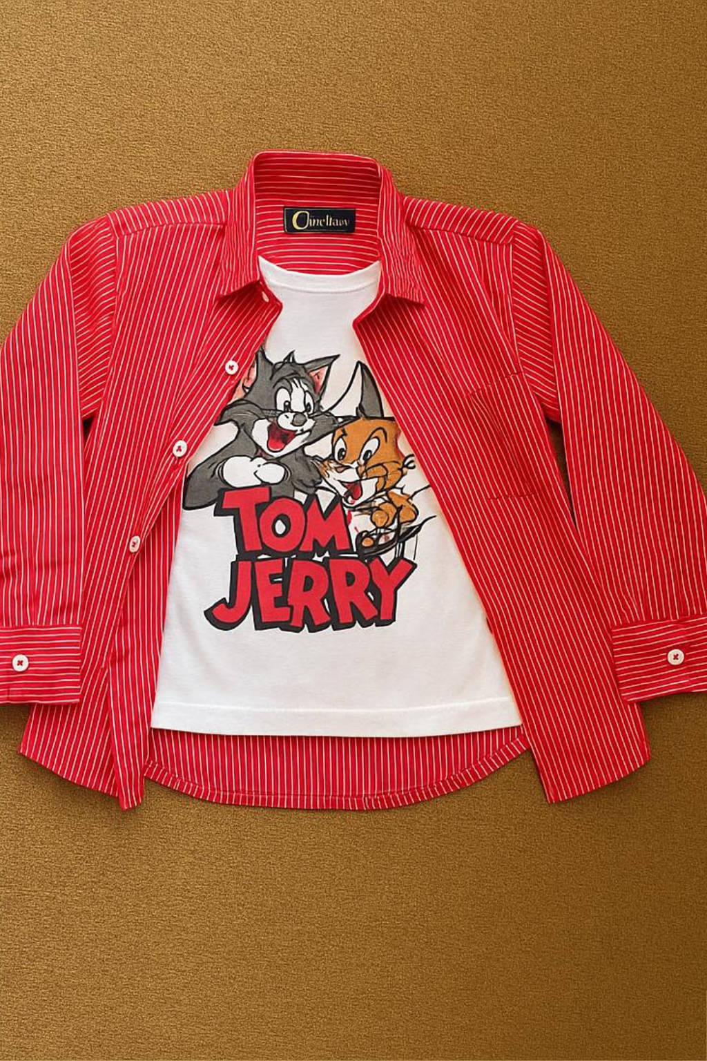 Pink Line Causal Shirt I Tom White Tee